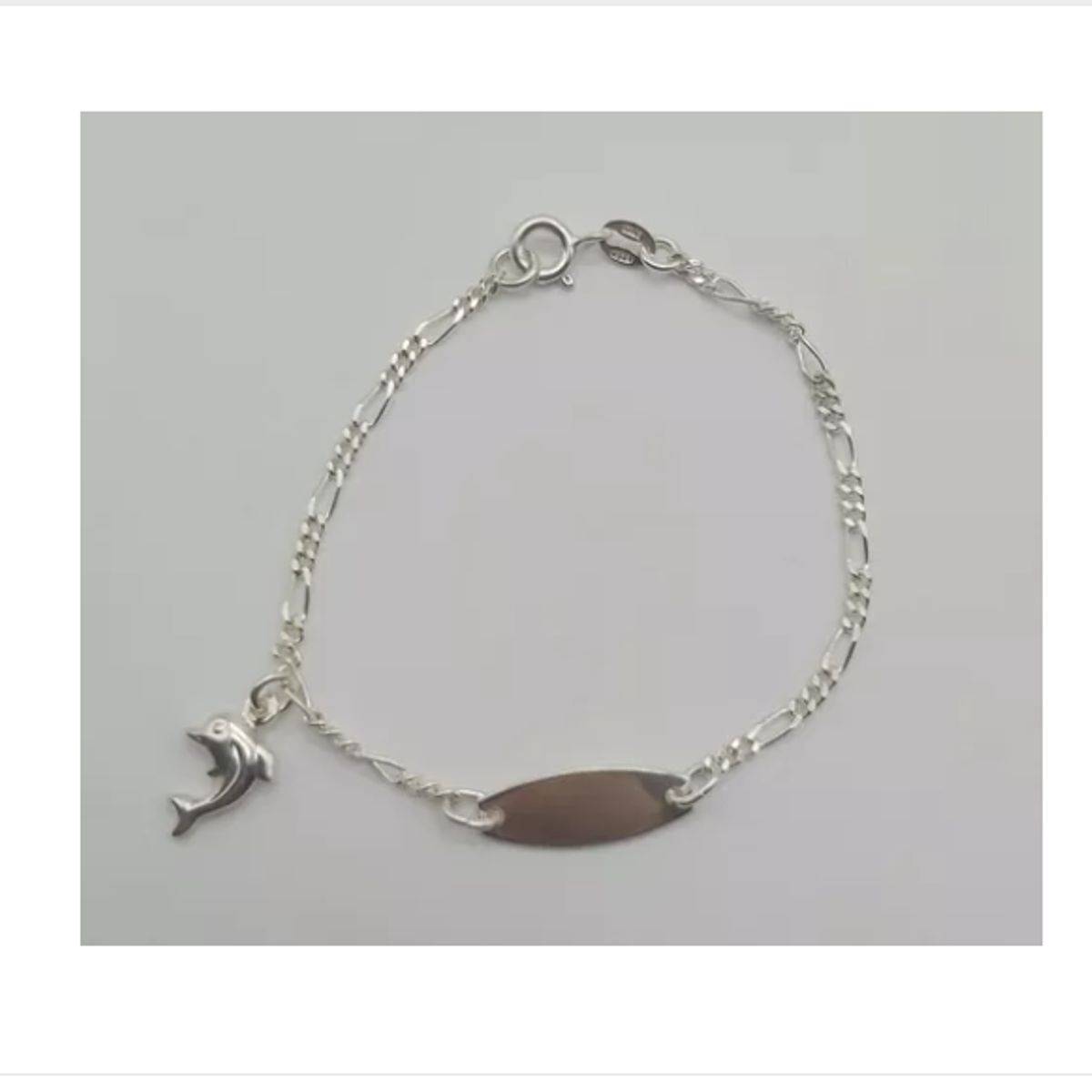 GENERICO - Piocha Pulsera Guagua/niño/niña Plata Italiana 925 - Delfin