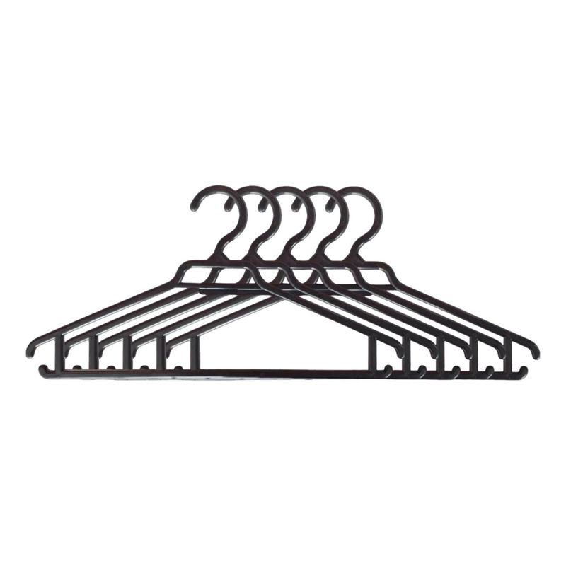 LIKE SHOP - Pack 10 Colgadores Ropa Negro