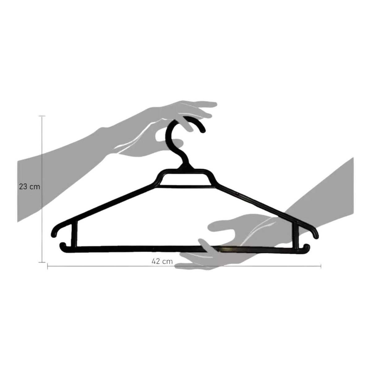 LIKE SHOP - Pack 10 Colgadores Ropa Negro