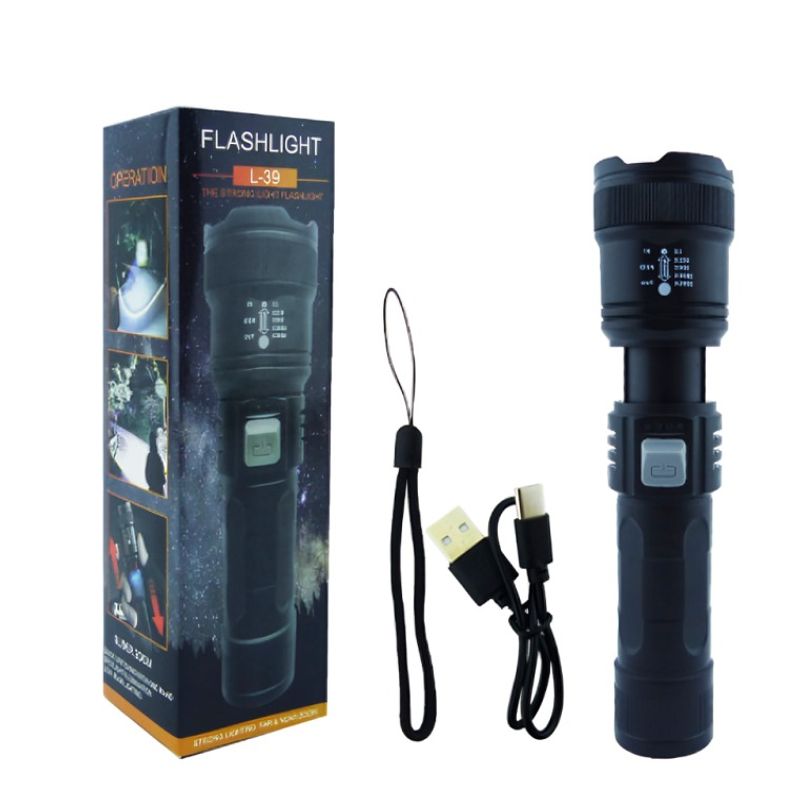 OEM - LINTERNA LED 1 LED CON ZOOM MOD L39 PVC RECARGABLE USB