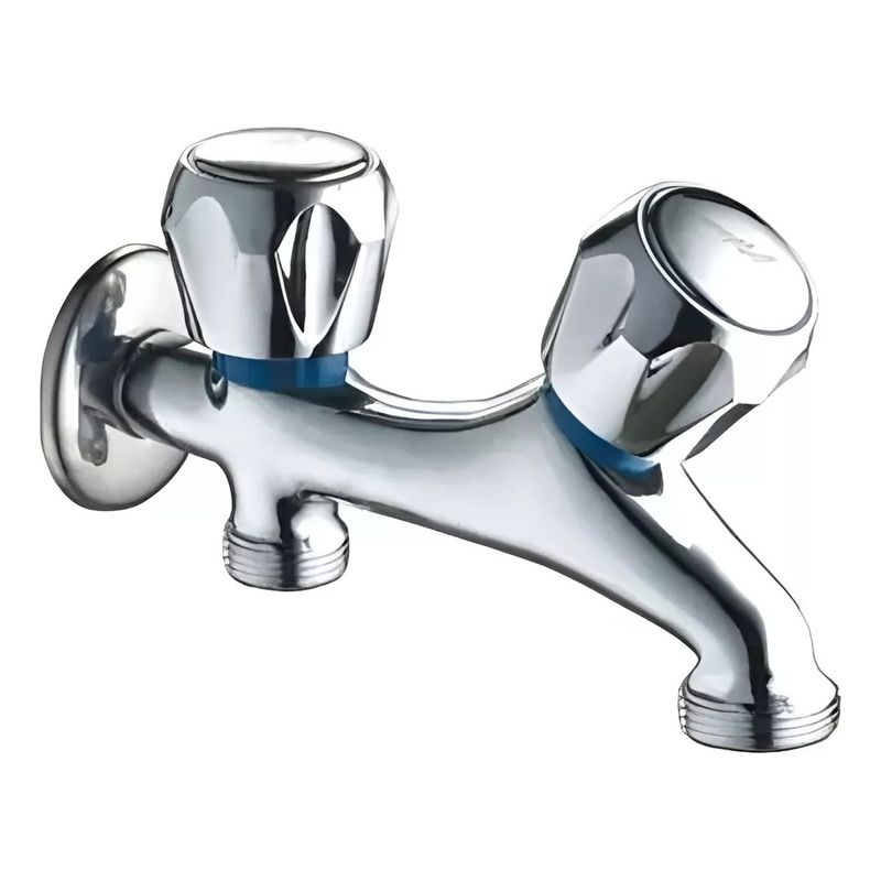 TAUMM - Llave Lavadora Lavadero Jardín Simultanea 2 Salida 3/4 Taumm