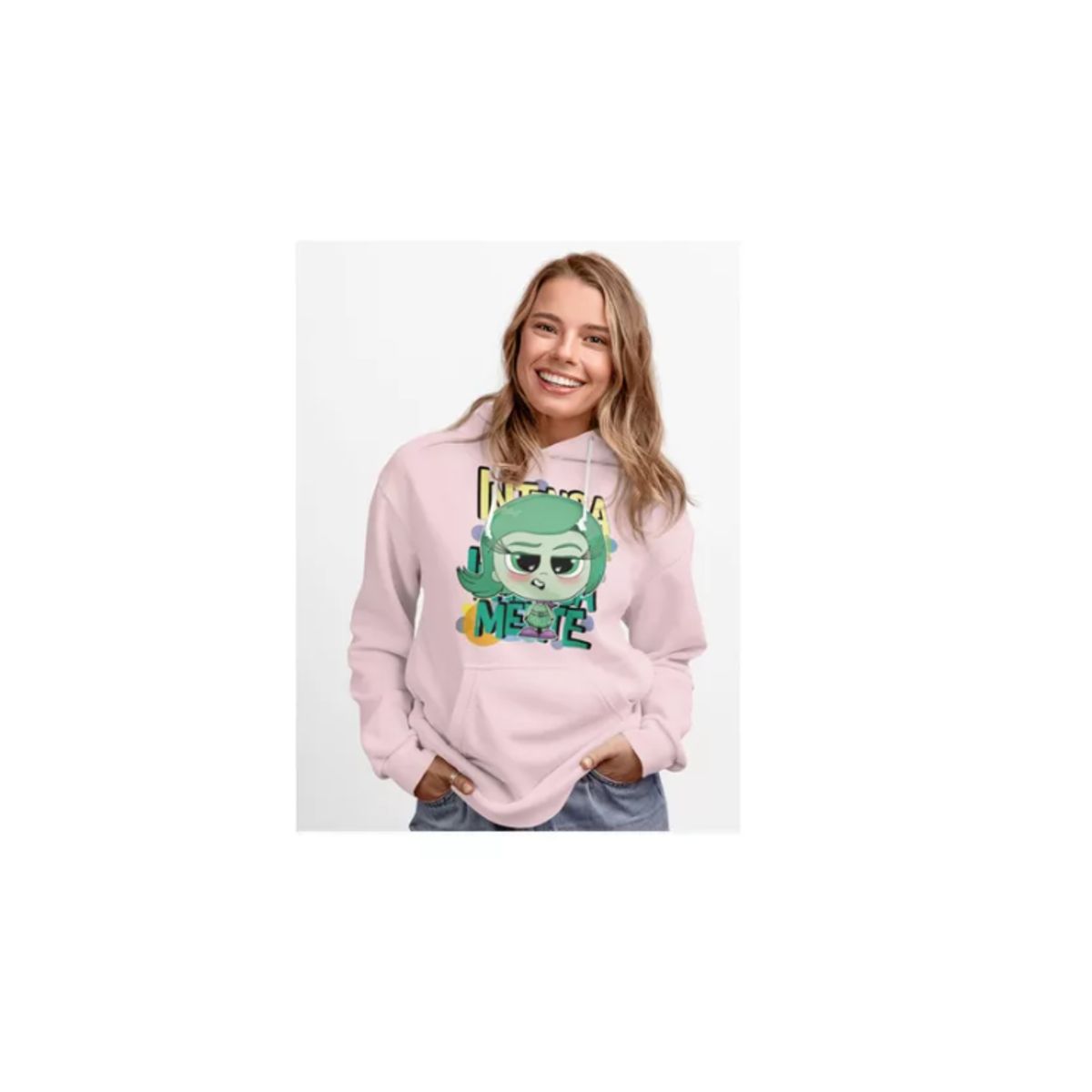 GENERICO - Poleron Unisex Intensamente Emociones Desagrado Estampado