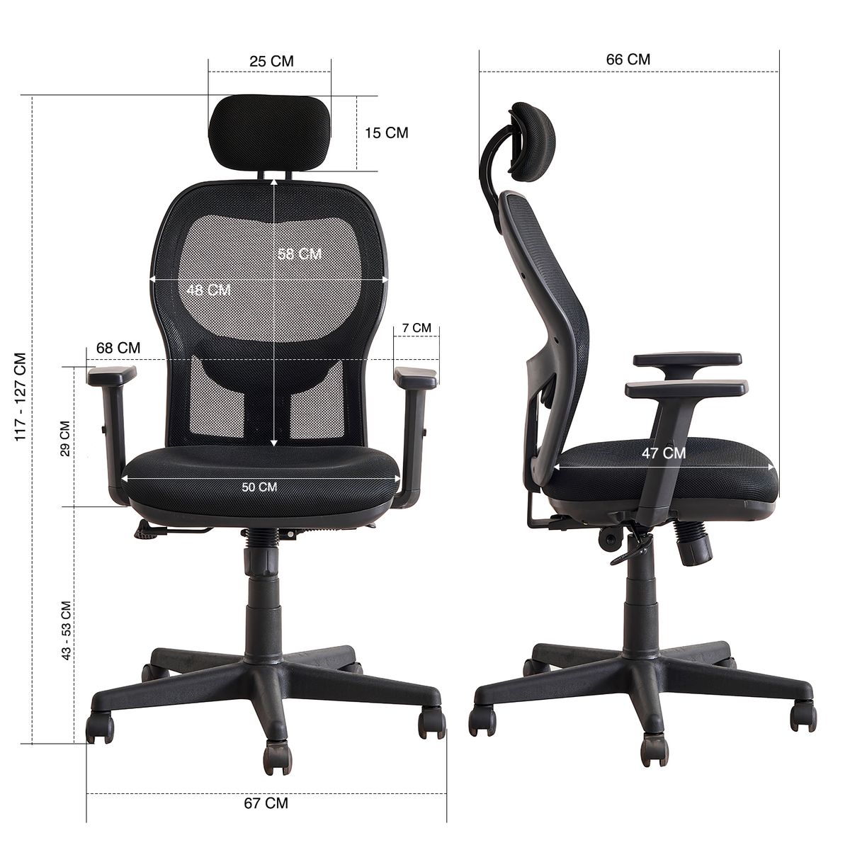 NOVAHUS - Silla de Oficina Ergonométrica Design Ergo Full - Negro