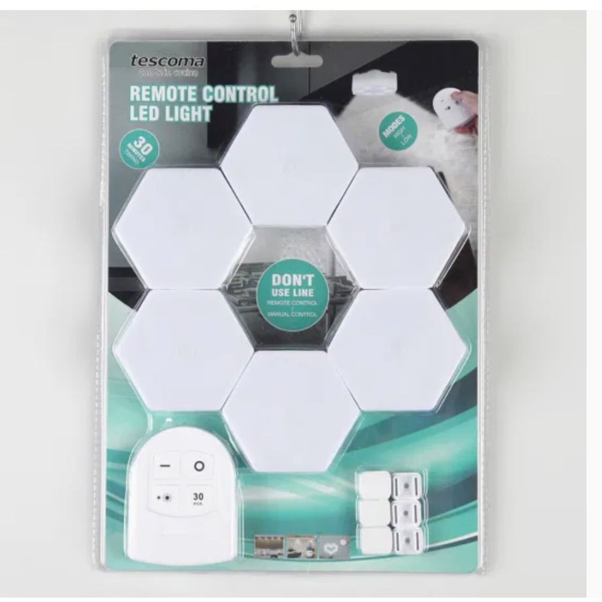 GENERICO - 6 Luces Led Hexagonales Control Remoto Luz de Noche