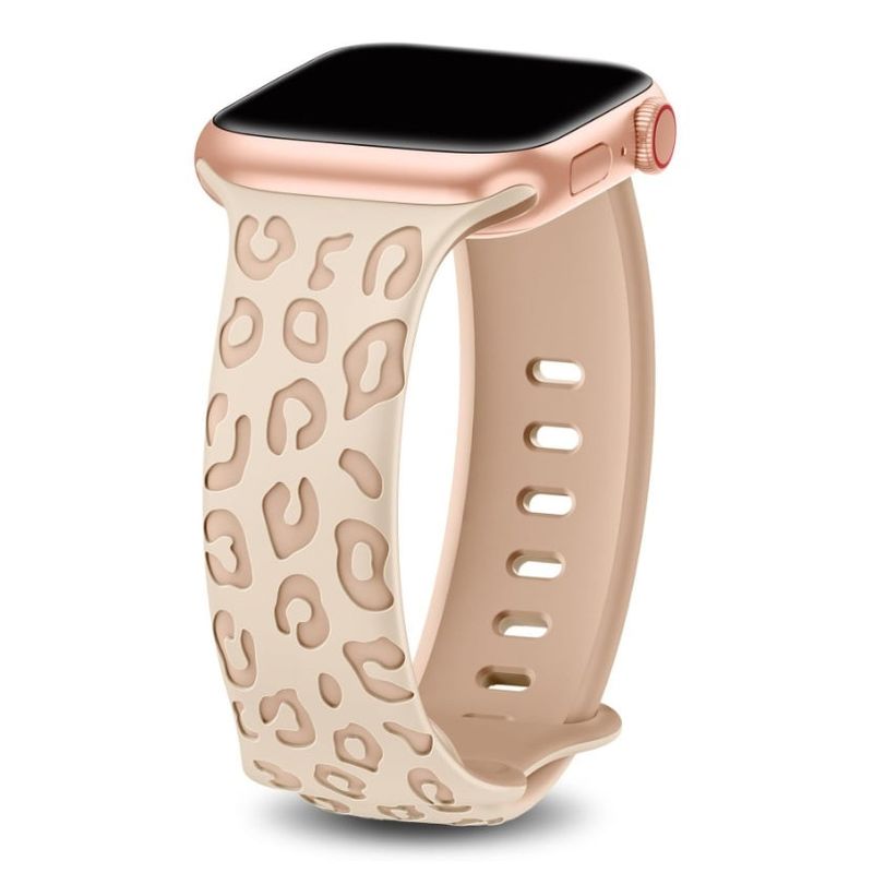 GENERICO - Banda Silicona con Grabado Leopardo para Apple Watch 42mm44mm45mm49mm