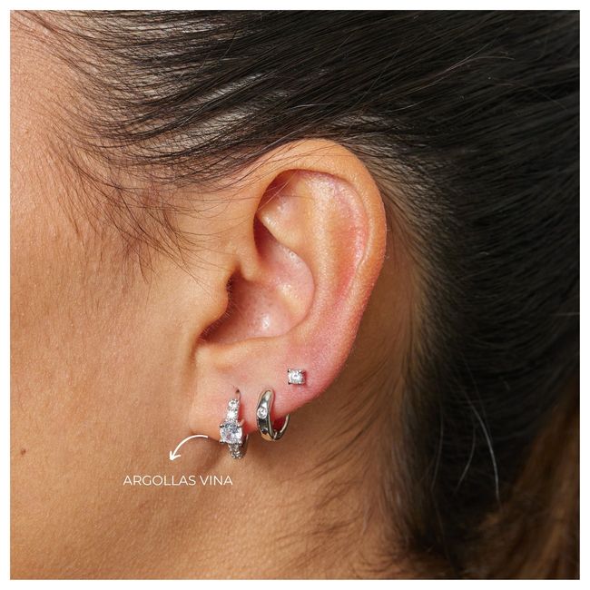 BOAZ JOYAS - ARGOLLAS VINA BAÑADAS EN ORO BLANCO