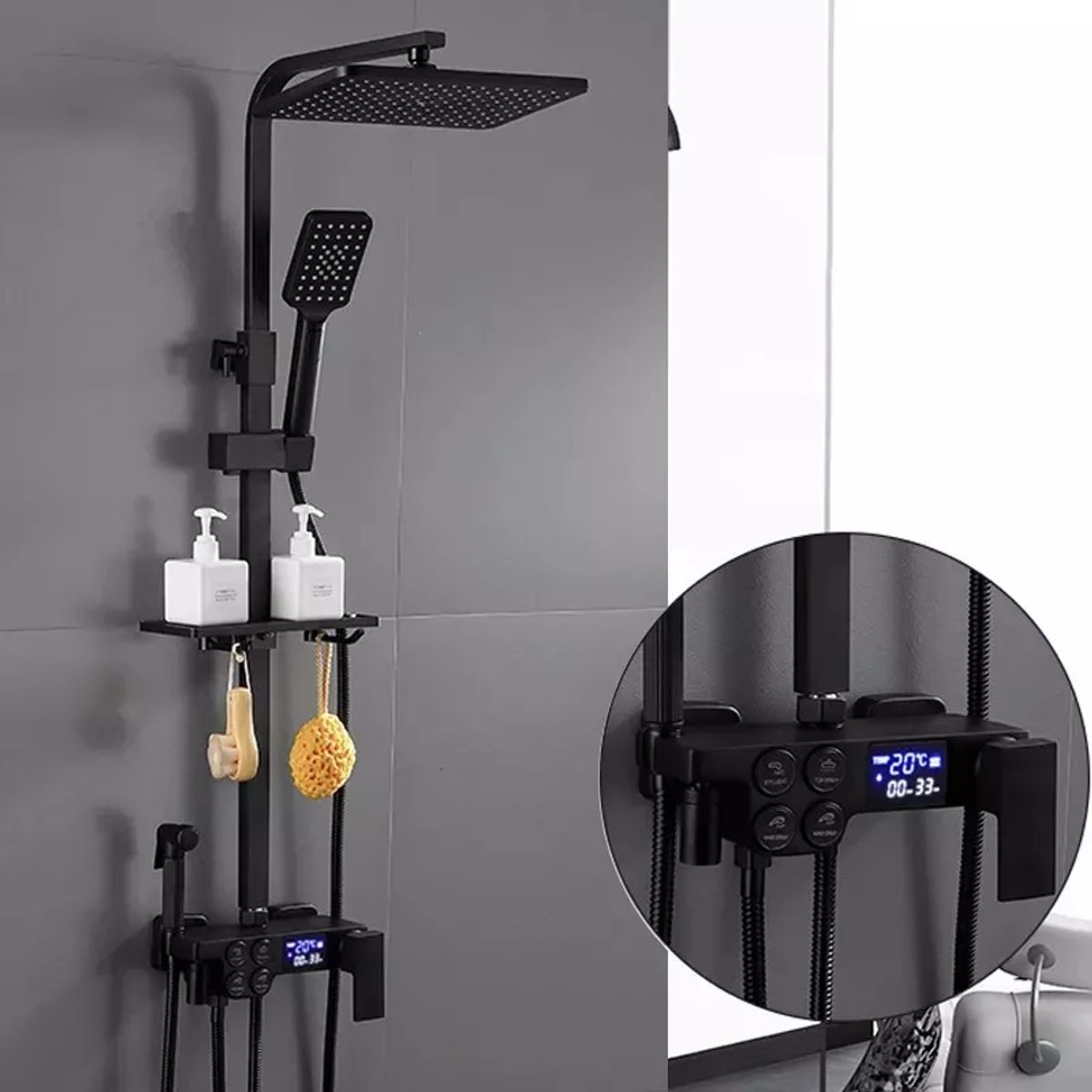 KUANGYE - Columna De Ducha Para Baño 4 Funciones