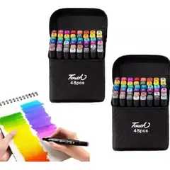 ROZENBERG SPA - Set 48 Marcadores Lapices Colores Plumones Doble Punta Pince