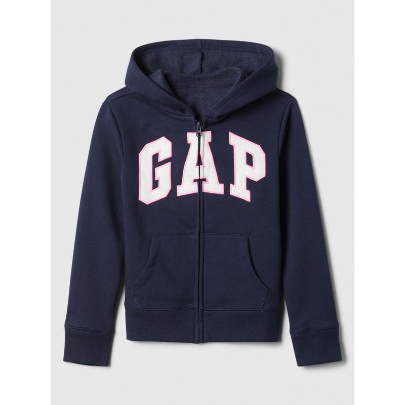 GAP - Poleron Logo Niña Con Cierre Azul Marino