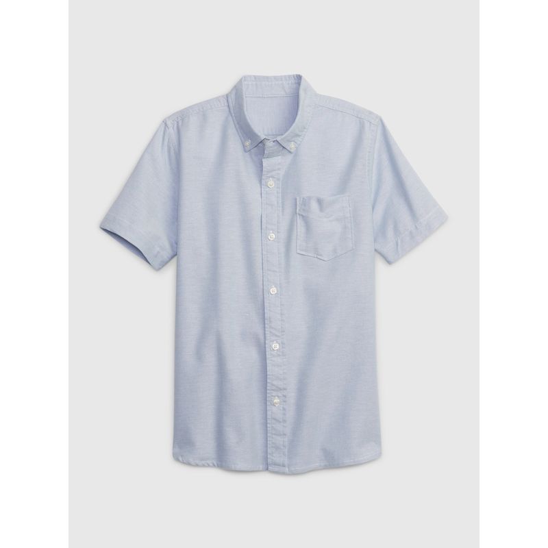 GAP - Camisa Niño Oxford Manga Corta Azul GAP