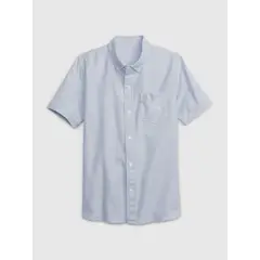 GAP - Camisa Niño Oxford Manga Corta Azul