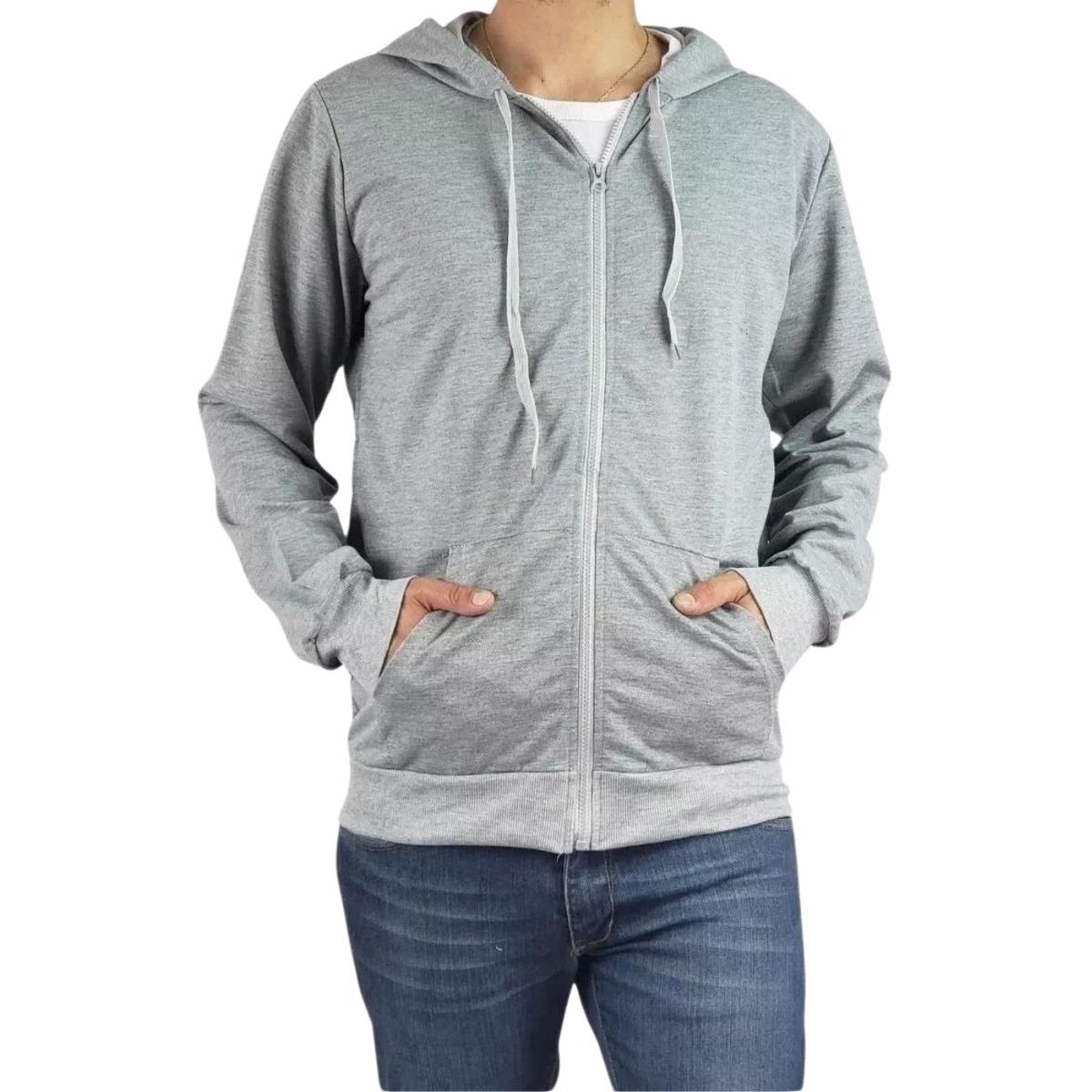 LIKE SHOP - Poleron Algodón Hombre Primavera Verano Cierre Colores Mu54