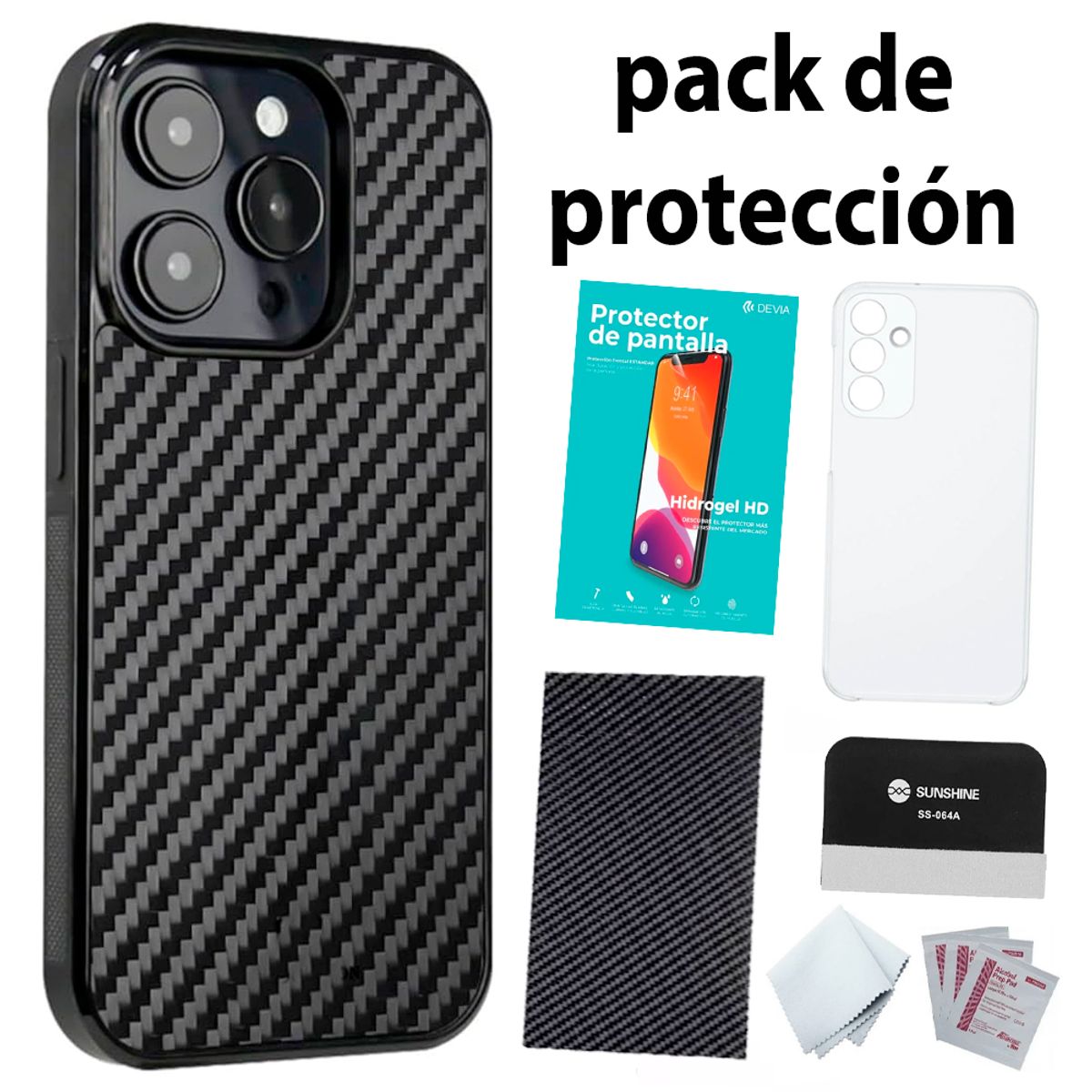 GENERICO - Pack 2 laminas y carcasa para MOTOROLA G54