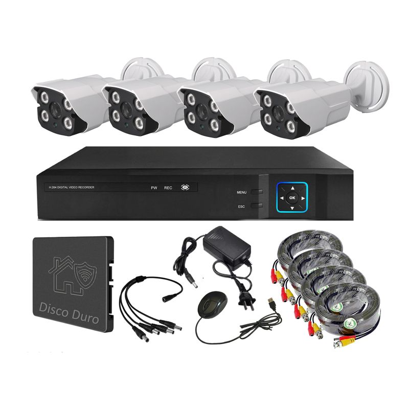VIPA - Kit Seguridad Exterior HD 4 Cámaras HD - E41L