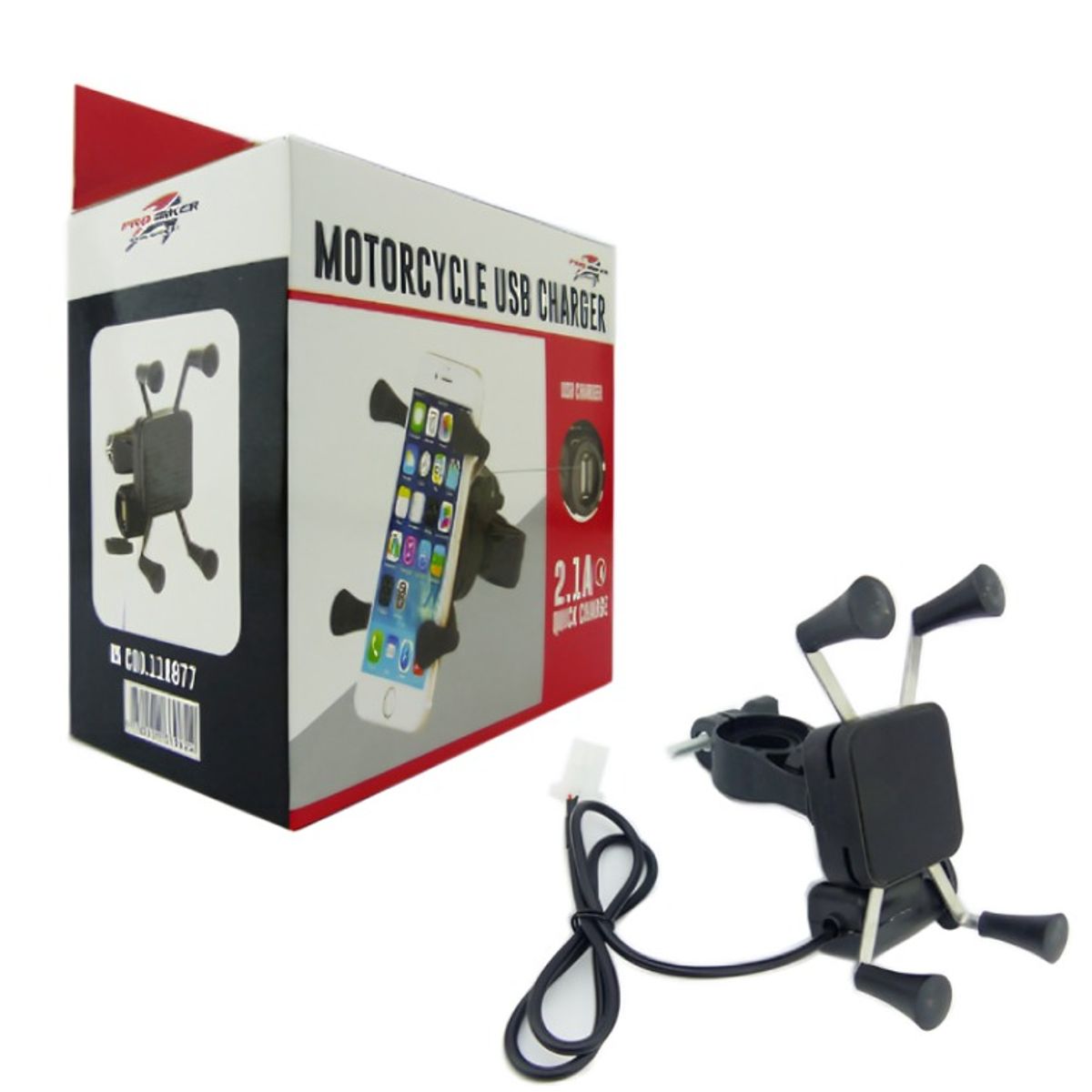 OEM - PORTA SMARTPHONE PARAMOTO CON USB DE CARGA 21AMP