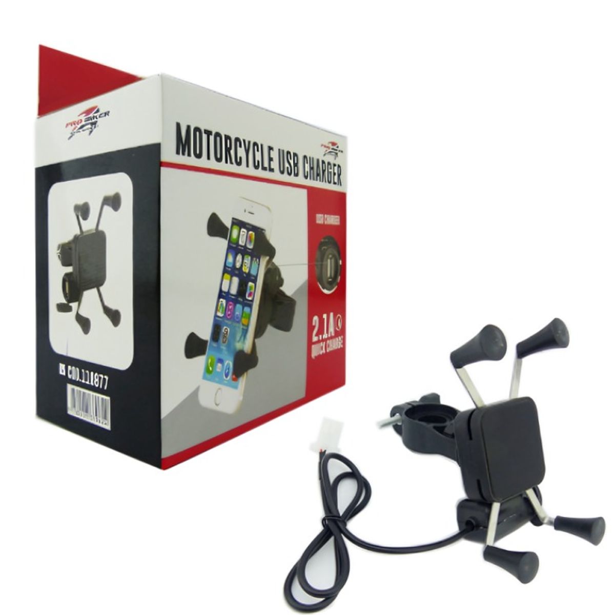 OEM - PORTA SMARTPHONE PARAMOTO CON USB DE CARGA 21AMP