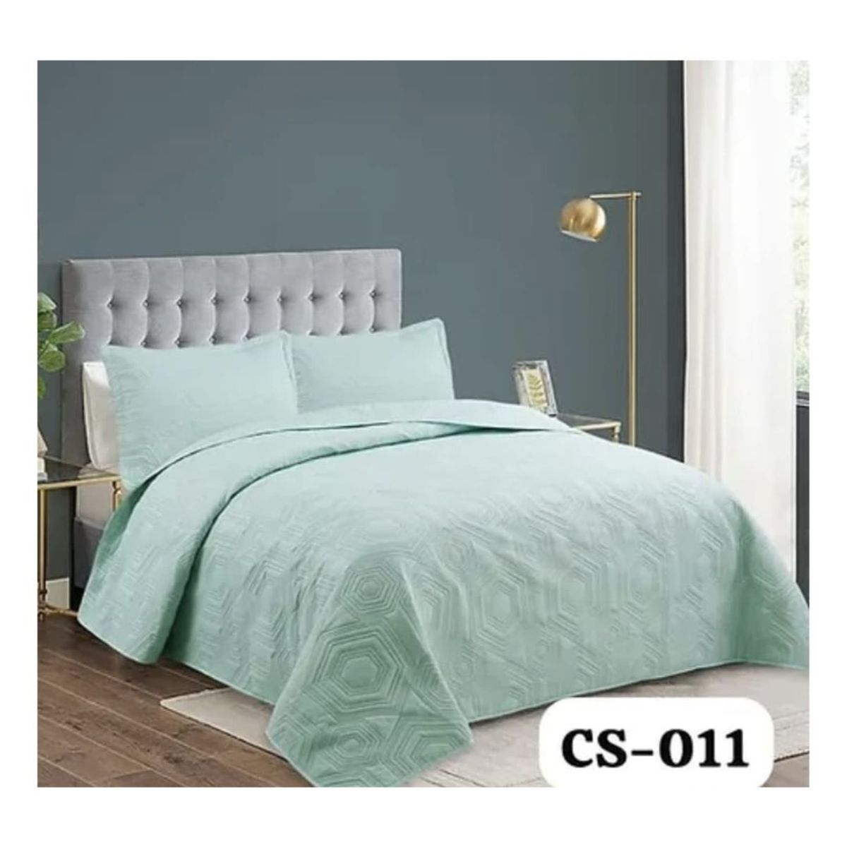 GENERICO - Cubrecama Quilt Verano King - Menta CS011