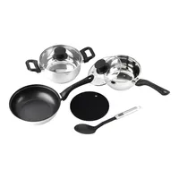Bateria De Cocina Juego De Ollas 7 Piezas Bali Acero Inoxidable Plateado