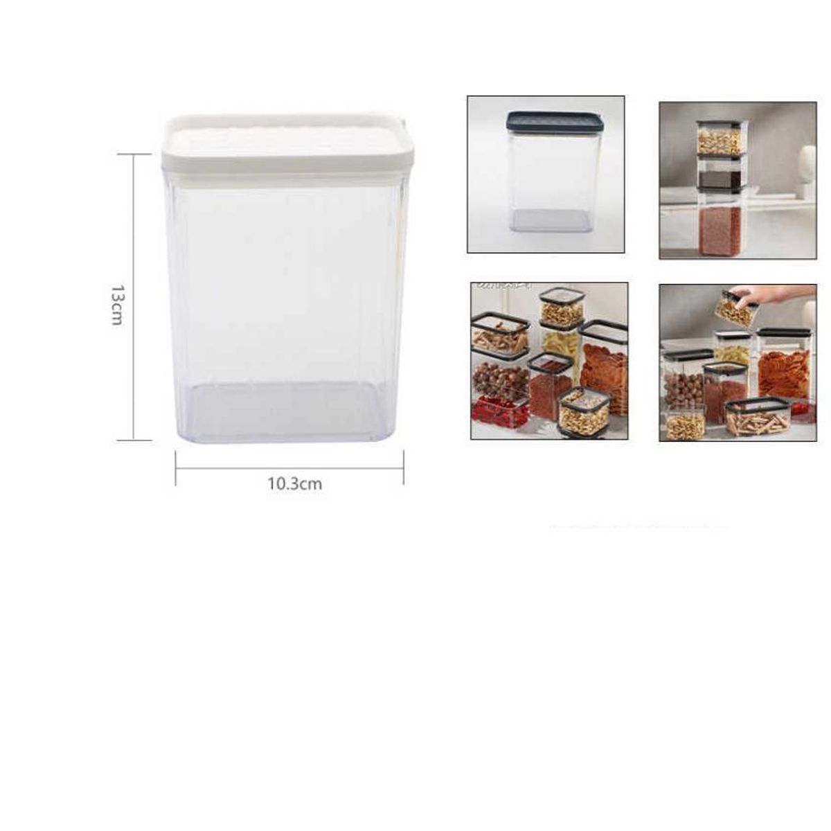 GENERICO - Contenedor Hermético De Alimentos Comida Con Tapa 3 uni.