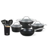 Pack Batería Copper 7Pz + Set 12 Utensilios Negro