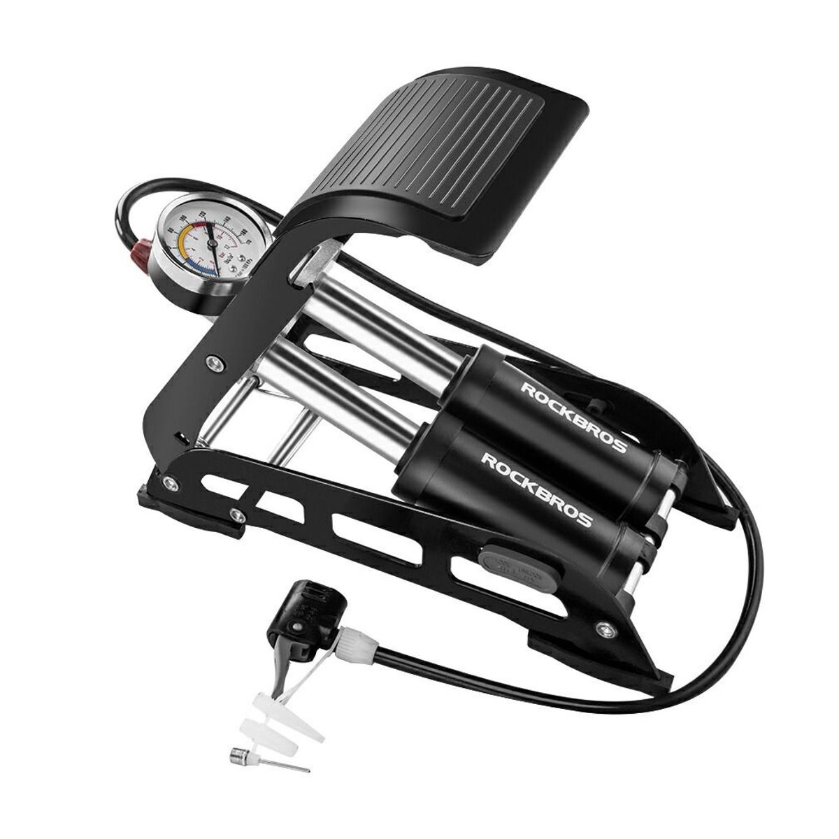 ROCKBROS - inflador de neumaicos de Pie doble cilindro Rockbros FP4411
