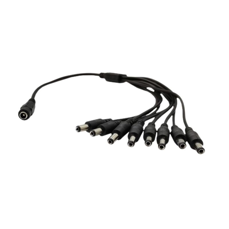 GENERICO - Cable Splitter Dc 55x25mm  1x8 Salidas cctv Para Cámaras