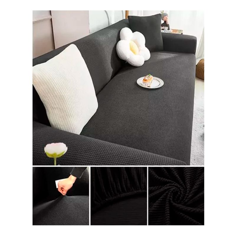 GENERICO - Funda Sillón Adaptable 3 o 4 Cuerpos Elástico Gris oscuro