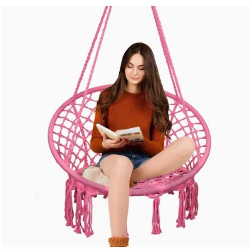 GENERICO - SILLA TIPO HAMACA COLGANTE ESPECIAL PARA EL AIRE LIBRE COLOR FUCSIA