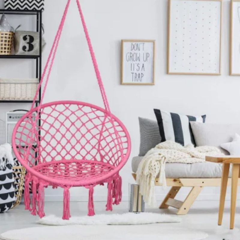 GENERICO - SILLA COLGANTE ESPECIAL PARA JARDIN O DORMITORIOS COLOR FUCSIA