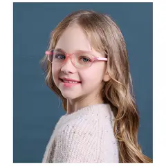 GENERICO - Lentes infantiles con filtro anti luz azul marco color negro y rojo