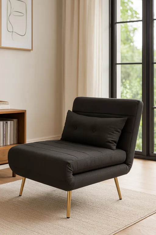 Sillon Sofa Cama Plegable Libano Negro