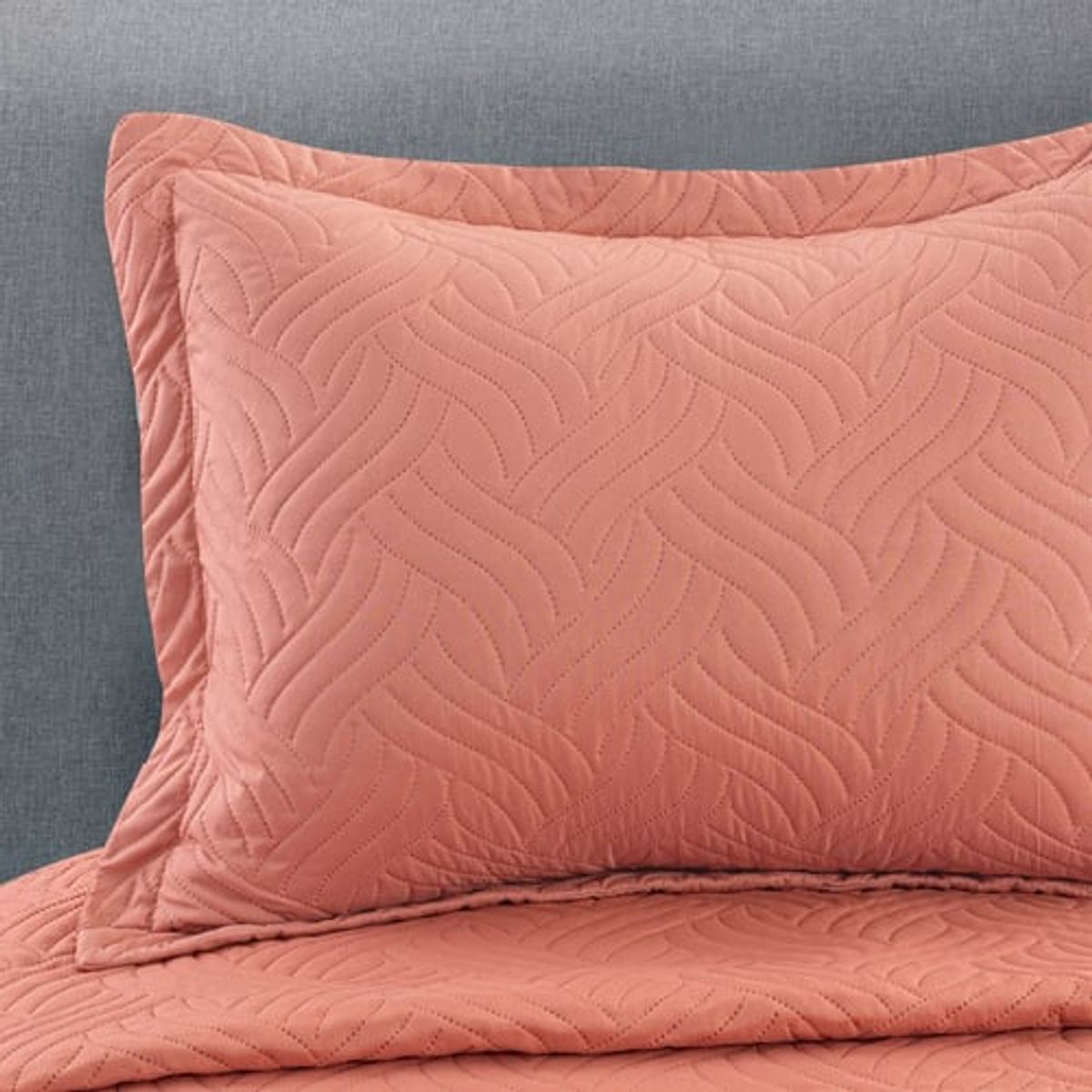 ZAHR - Cubrecama liso Coral king