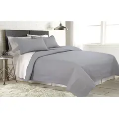 ZAHR - Cubrecama liso Gris king