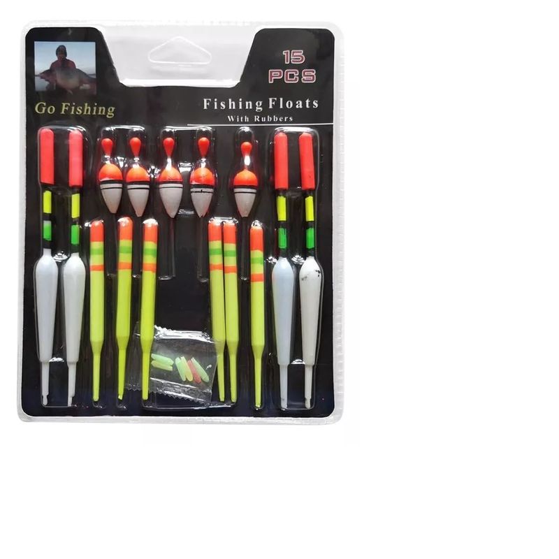 GENERICO - Set Flotadores Para Pescar 15 Pcs Flotador Boya Pesca