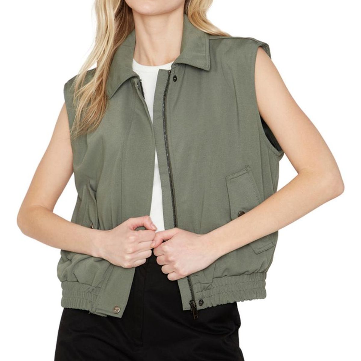 JACINTA TIENDA - Chaqueta Bomber sin mangas verde Jacinta Tienda
