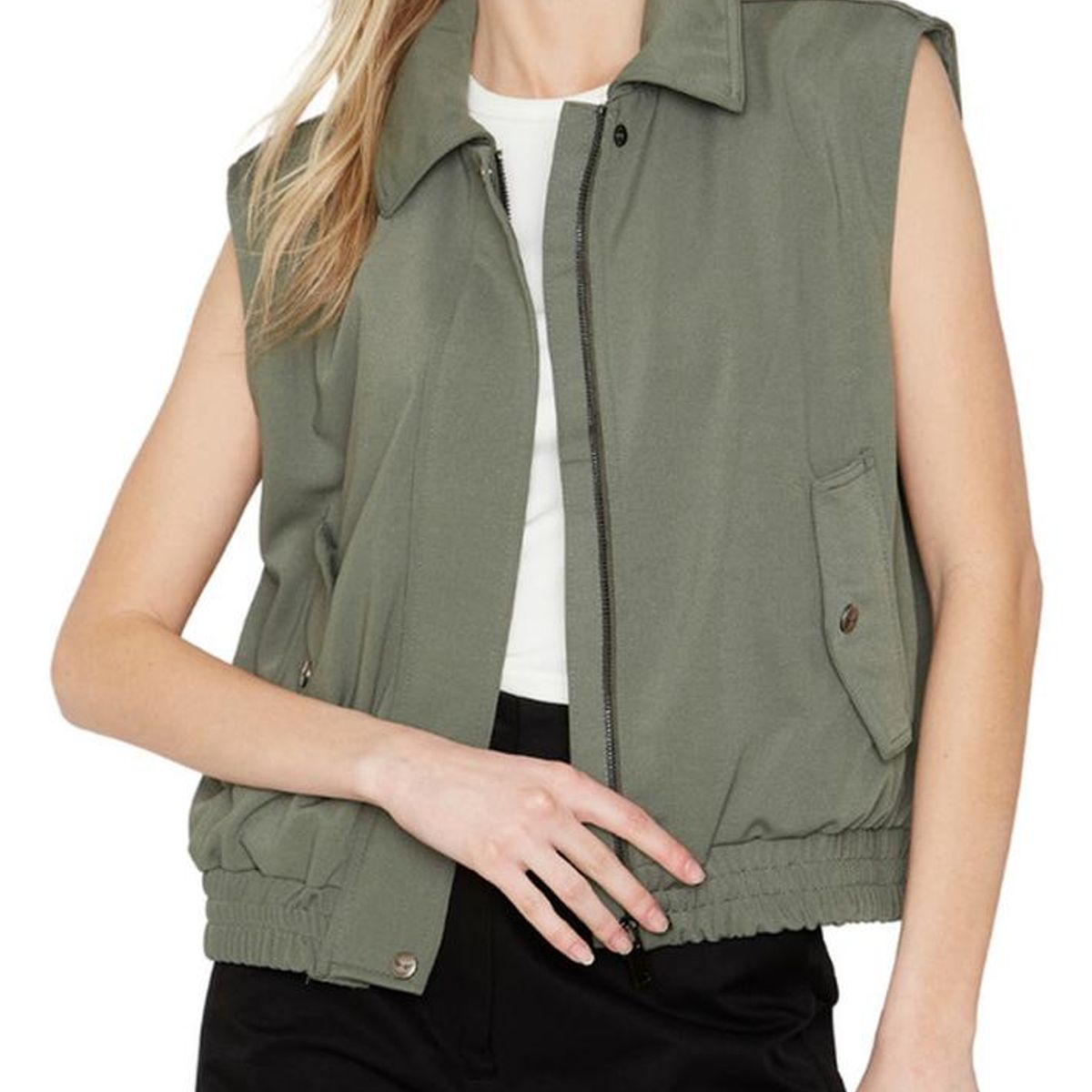 JACINTA TIENDA - Chaqueta Bomber sin mangas verde Jacinta Tienda