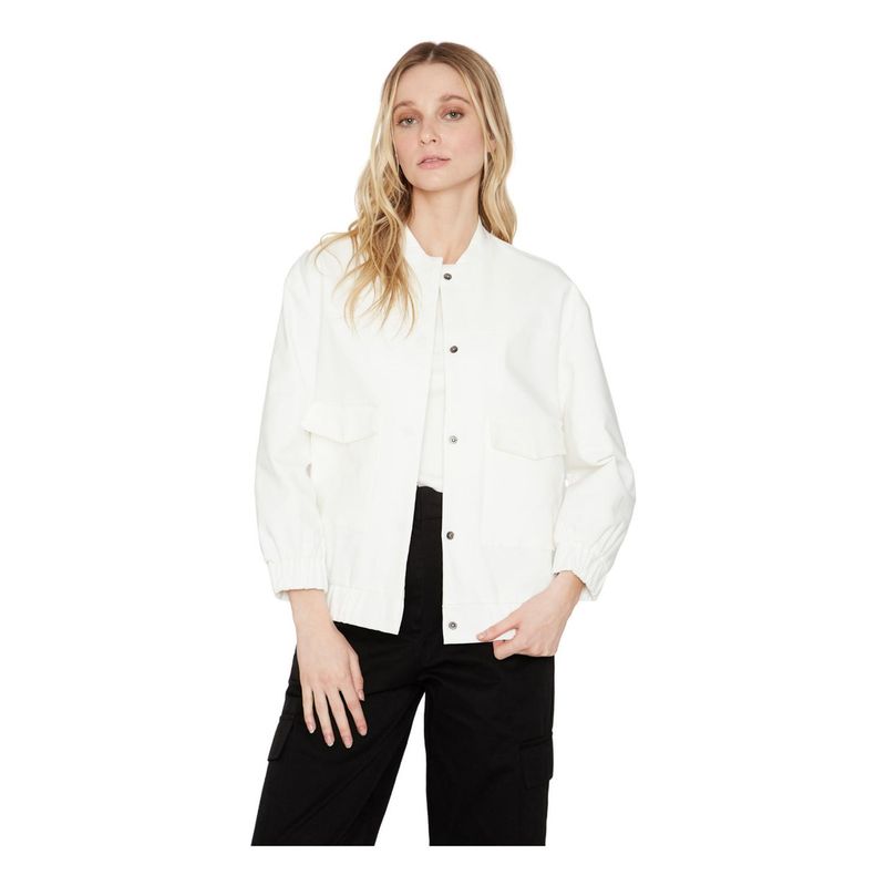 JACINTA TIENDA - Chaqueta Bomber manga larga blanca Jacinta Tienda