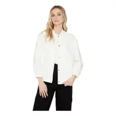 JACINTA TIENDA - Chaqueta Bomber manga larga blanca