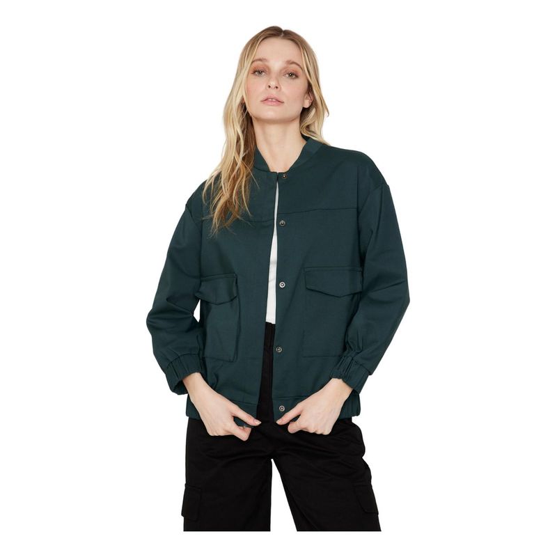 JACINTA TIENDA - Chaqueta Bomber manga larga verde Jacinta Tienda