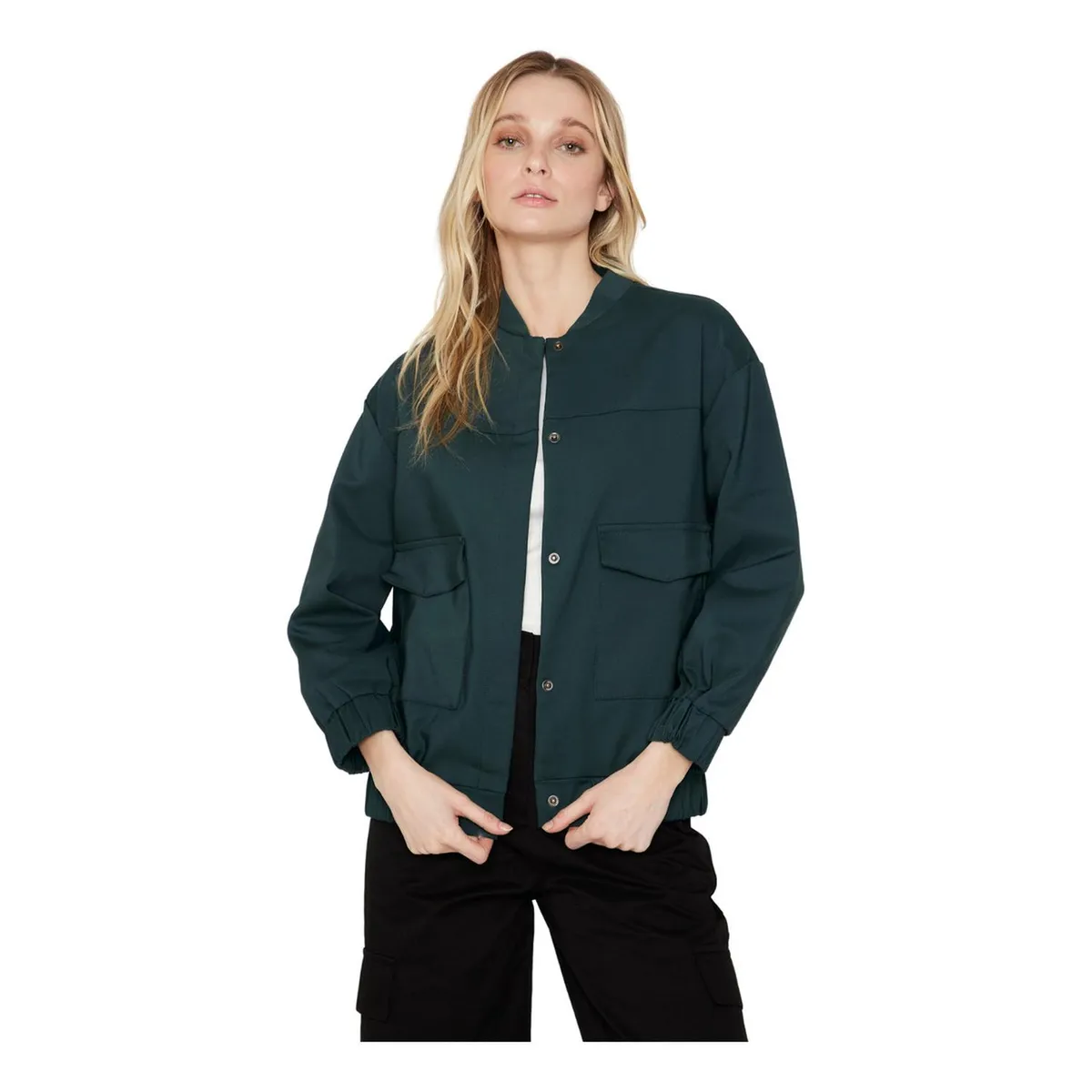 JACINTA TIENDA - Chaqueta Bomber manga larga verde Jacinta Tienda