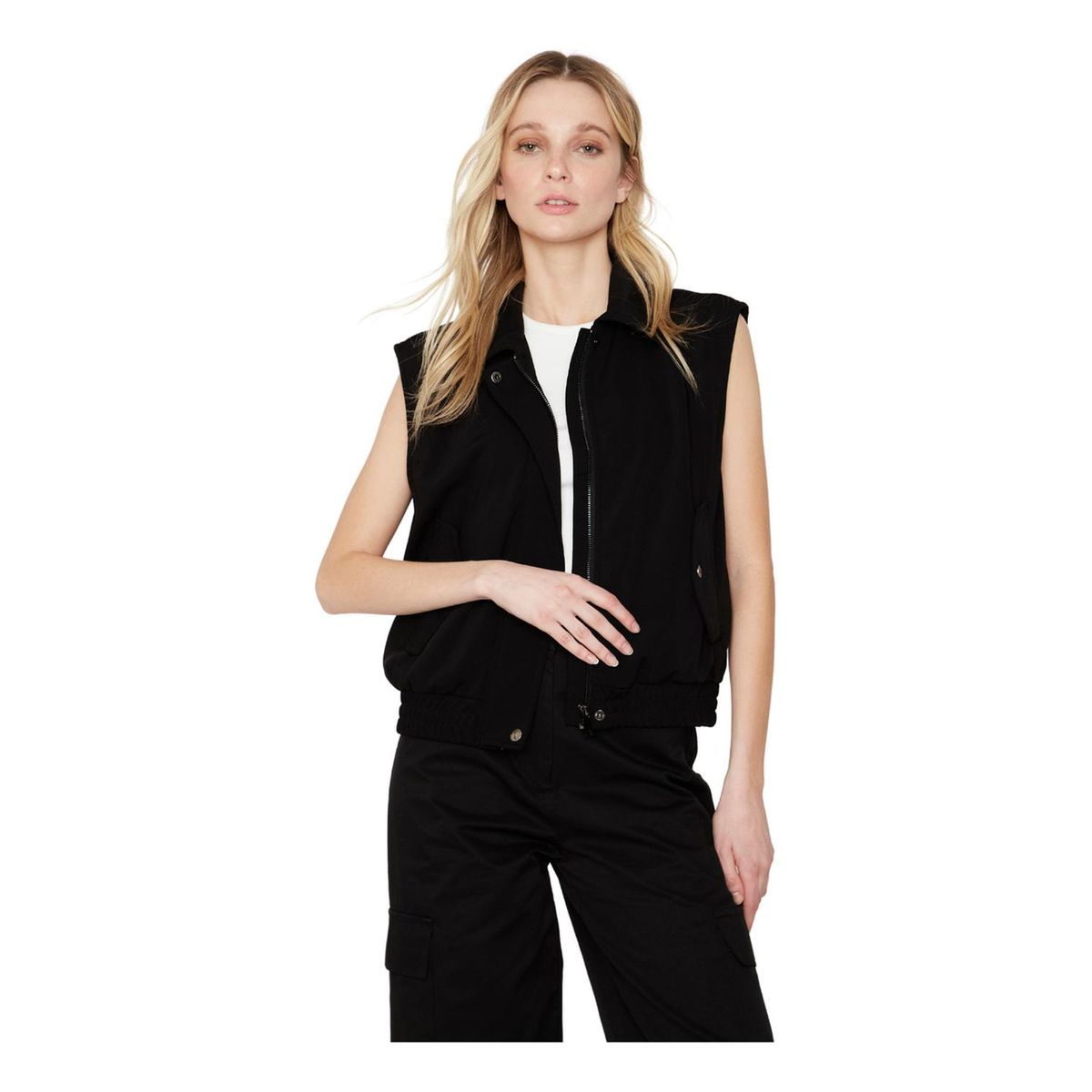 JACINTA TIENDA - Chaqueta Bomber sin mangas negra Jacinta Tienda