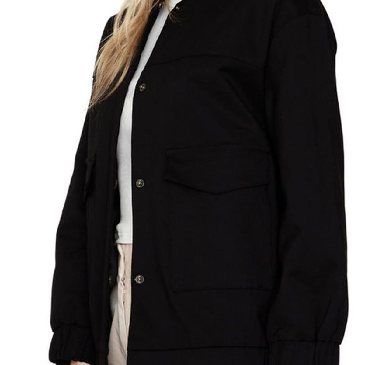 JACINTA TIENDA - Chaqueta Bomber manga larga negra Jacinta Tienda