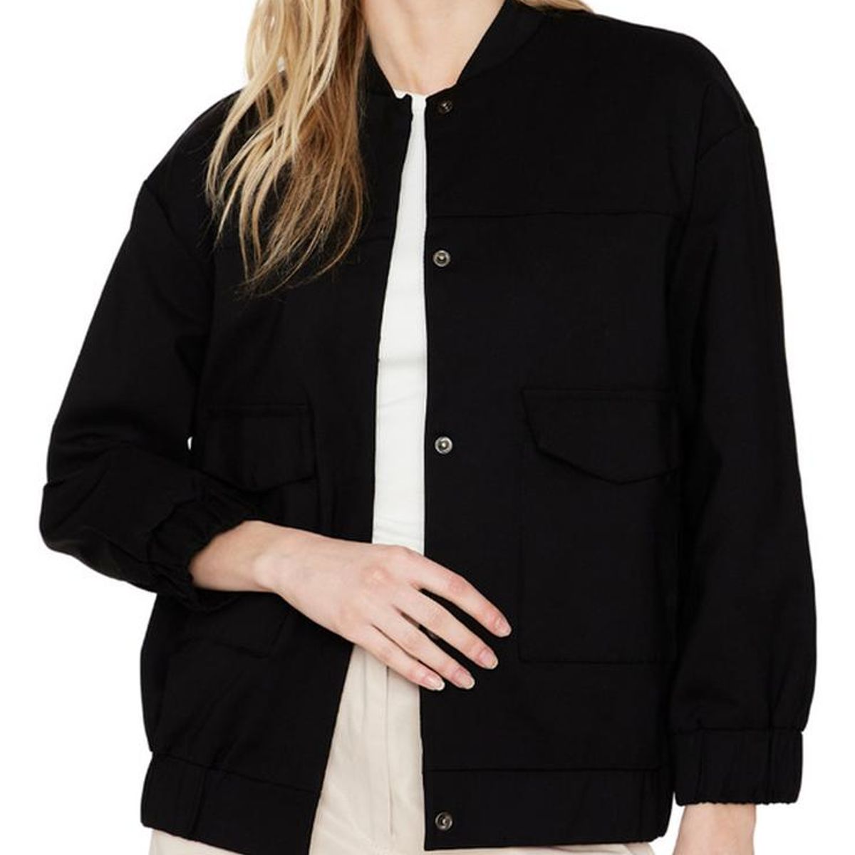 JACINTA TIENDA - Chaqueta Bomber manga larga negra Jacinta Tienda