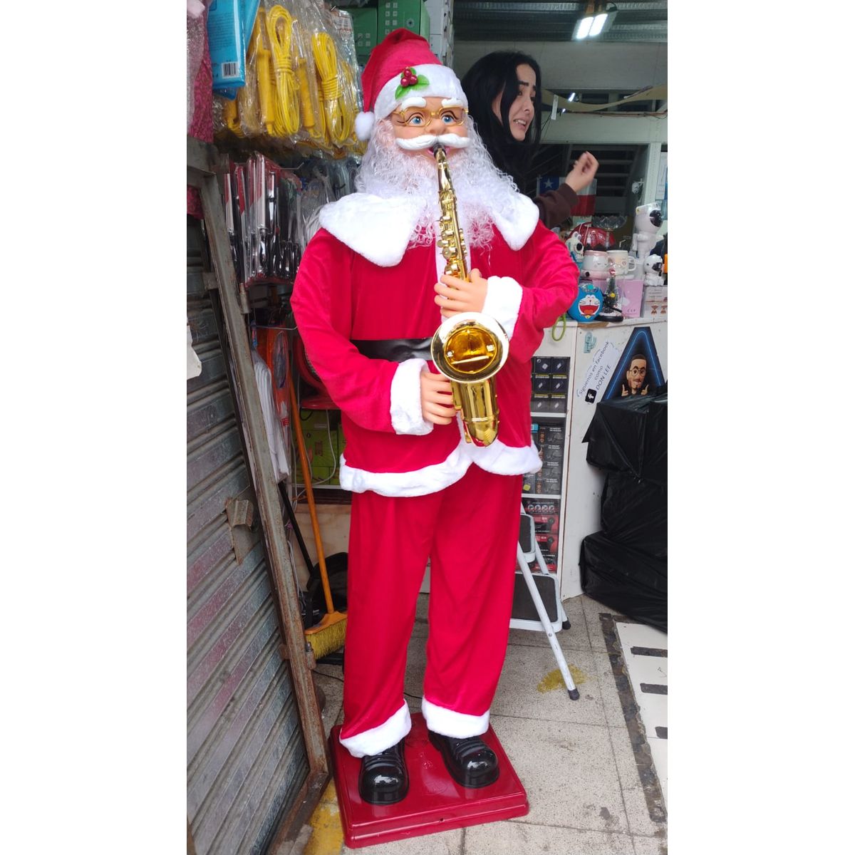 GENERICO - VIEJO PÁSCUERO SANTA CLAUS PAPA NOEL DE 180CM CON MÚSICA Y MOVIMIENTO