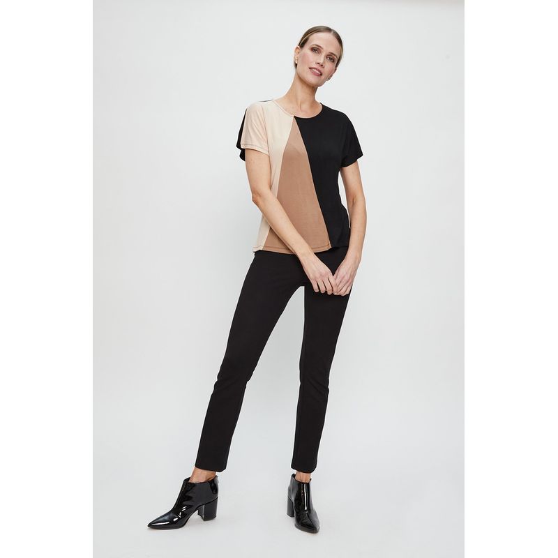 MA GRIFFE - Polera Manga Corta Negro Mujer Magriffe