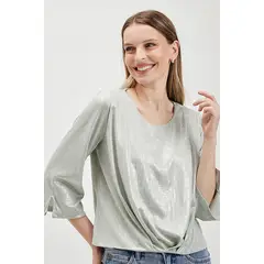 ASH - Polera Efecto Folia Verde