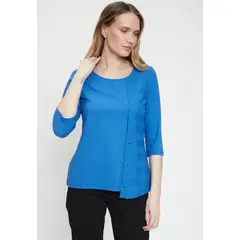 MA GRIFFE - Polera Lisa Azul Magriffe