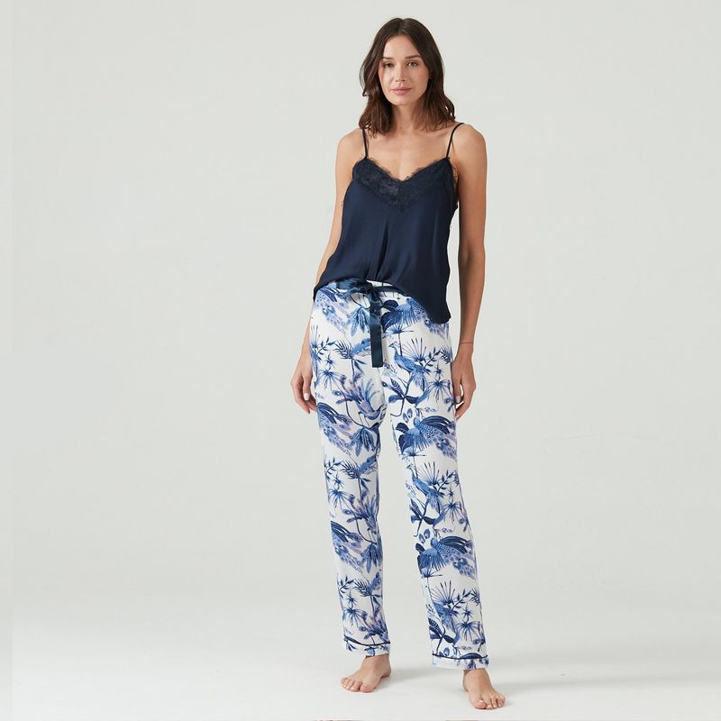 BARBIZON - Pijama Adela Pantalon Largo Azul