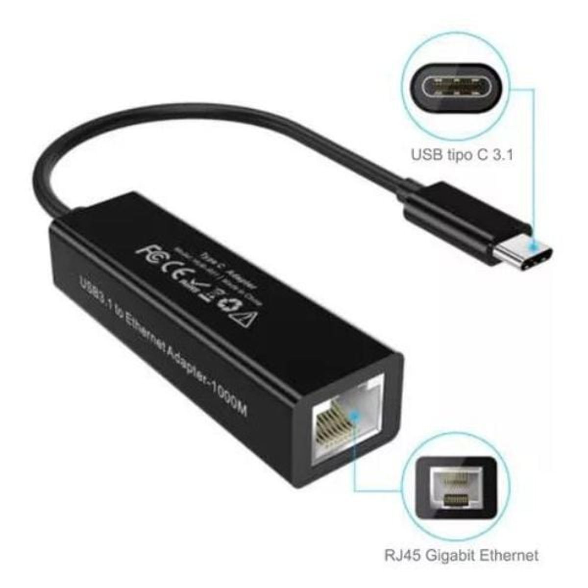 CHOETECH - Adaptador De Red Usb-c 3.1 A Ethernet 10/100/1000 Mbps