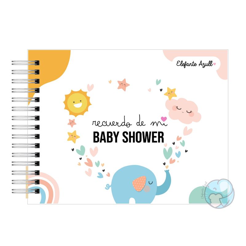 ELEFANTE AZULL - Libro de Recuerdos del Baby Shower